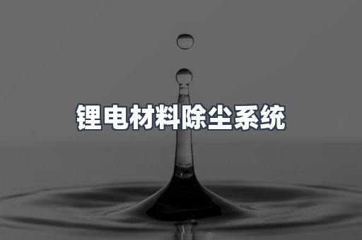 锂电材料除尘系统